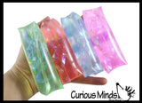 Water Trick Snake Filled with Sparkle Streamers - Stress Toy - Slippery Tricky Wiggly Wiggler Tube - Squishy Wiggler Sensory Fidget Ball