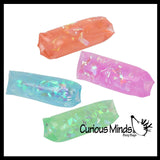 Water Trick Snake Filled with Sparkle Streamers - Stress Toy - Slippery Tricky Wiggly Wiggler Tube - Squishy Wiggler Sensory Fidget Ball