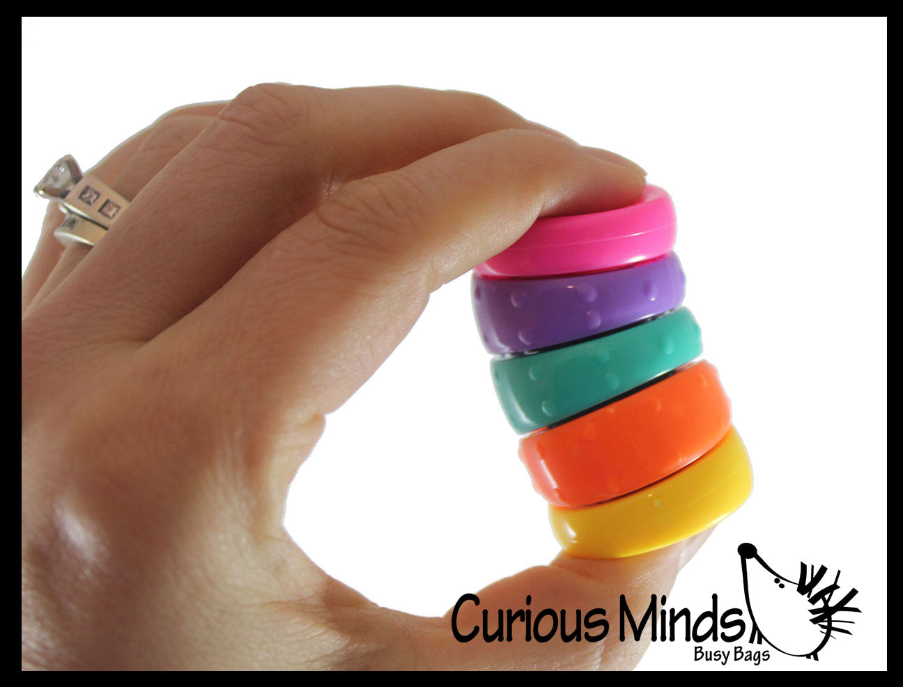 Fidget Discs NEW - Spinning Rainbow Disc Tower Rotating Rings Fidget Toy - Soothing ...