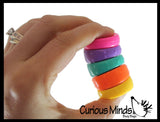 NEW - Spinning Rainbow Disc Tower Rotating Rings Fidget Toy - Soothing Sensory Moving Fidget for Classroom or Office Unique