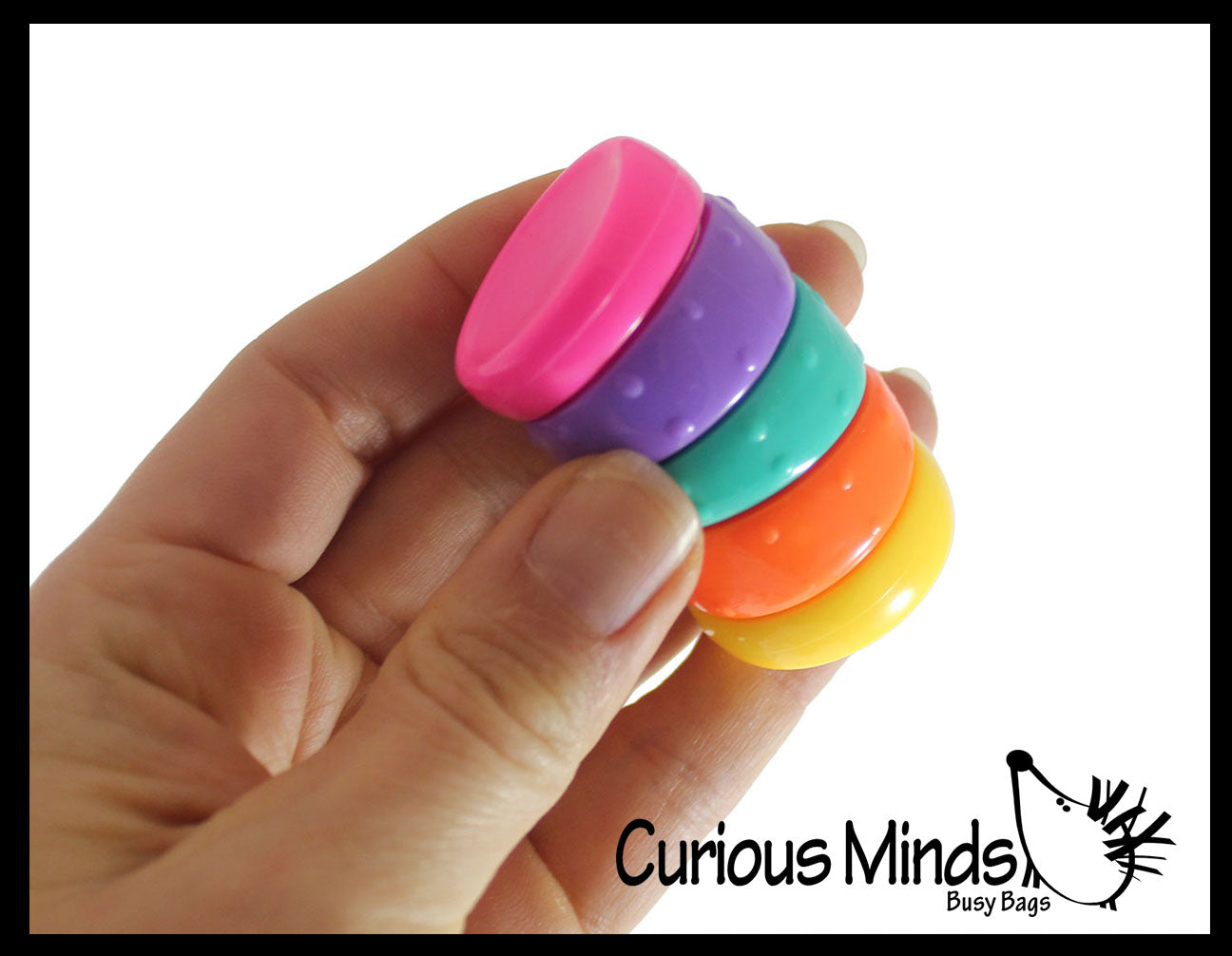 Rotating Colour Fidget NEW - Spinning Rainbow Disc Tower Rotating Rings Fidget Toy - Soothing ...