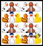 Regular 2" Sports Athletic Print Rubber Ducks - Rubber Duckies - Cute Novelty Prize Reward Giveaway