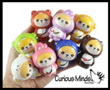 NEW - Mini Kawaii Animals Wearing Costumes Slow Rise Squishy Fidget Toy