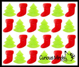 Sticky and Stretchy Christmas Trees and Stockings - Small Festive Holiday Party Favor Toys