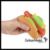 Stretchy and Squishy Hotdog Stress Ball - Doh Filled Buns and Stretchy Toppings
