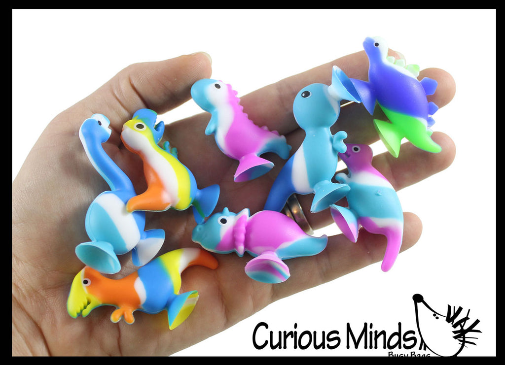 Suction Cup Dinosaurs - Window Water Bath Toy - Auditory Fidget Dino