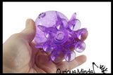 Octopus Fidget Toy - Water and Glitter Filled Octopus with Sticky Suction Cup Feet - Squishy