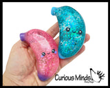 Sugar Banana Ball with Face - Fruit Thick Glue/Gel Syrup Molasses Stretch Ball - Ultra Squishy and Moldable Slow Rise Relaxing Sensory Fidget Stress Toy