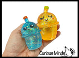 Icy Boba Drink Shaped Thick Glue/Gel Syrup Molasses Stretch Ball Maltose- Ultra Squishy and Moldable Slow Rise Relaxing Sensory Fidget Stress Toy