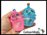 Icy Boba Drink Shaped Thick Glue/Gel Syrup Molasses Stretch Ball Maltose- Ultra Squishy and Moldable Slow Rise Relaxing Sensory Fidget Stress Toy
