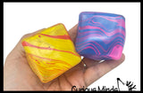Swirl Marbled Sugar Ice Cube Ball - Thick Glue/Gel Syrup Molasses Stretch Ball - Ultra Squishy and Moldable Slow Rise Relaxing Sensory Fidget Stress Toy Square Ice