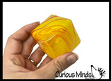 Swirl Marbled Sugar Ice Cube Ball - Thick Glue/Gel Syrup Molasses Stretch Ball - Ultra Squishy and Moldable Slow Rise Relaxing Sensory Fidget Stress Toy Square Ice