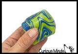 Swirl Marbled Sugar Ice Cube Ball - Thick Glue/Gel Syrup Molasses Stretch Ball - Ultra Squishy and Moldable Slow Rise Relaxing Sensory Fidget Stress Toy Square Ice