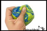 Swirl Marbled Sugar Ice Cube Ball - Thick Glue/Gel Syrup Molasses Stretch Ball - Ultra Squishy and Moldable Slow Rise Relaxing Sensory Fidget Stress Toy Square Ice