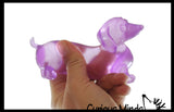 Sugar Dachshund Dog Ball Bag - Thick Glue/Gel Syrup Molasses Stretch Ball - Ultra Squishy and Moldable Slow Rise Relaxing Sensory Fidget Stress Toy Weiner Dog Pup