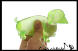 Sugar Dachshund Dog Ball Bag - Thick Glue/Gel Syrup Molasses Stretch Ball - Ultra Squishy and Moldable Slow Rise Relaxing Sensory Fidget Stress Toy Weiner Dog Pup