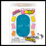 Large 4" Gummy Bear Shaped Ball - Thick Glue/Gel Syrup Molasses Stretch Ball Maltose- Ultra Squishy and Moldable Slow Rise Relaxing Sensory Fidget Stress Toy