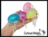 Sugar Jellyfish Shaped Ball - Thick Glue/Gel Syrup Molasses Stretch Ball - Ultra Squishy and Moldable Slow Rise Relaxing Sensory Fidget Stress Toy