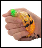 Jack o Lantern Small Pumpkin Sugar Ball - Thick Glue/Gel Stretch Ball - Molasses Syrup Ultra Squishy and Moldable Slow Rise Relaxing Sensory Fidget Stress Toy Halloween
