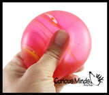 Marble Swirl Sugar Ball - Thick Glue/Gel Syrup Molasses Stretch Ball - Ultra Squishy and Moldable Slow Rise Relaxing Sensory Fidget Stress Toy