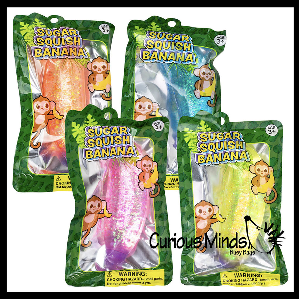 Sugar Banana Ball - Fruit Thick Glue/Gel Syrup Molasses Stretch Ball - Ultra Squishy and Moldable Slow Rise Relaxing Sensory Fidget Stress Toy