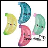 Sugar Banana Ball with Face - Fruit Thick Glue/Gel Syrup Molasses Stretch Ball - Ultra Squishy and Moldable Slow Rise Relaxing Sensory Fidget Stress Toy