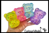 Sugar Teddy Bear Ball - Thick Glue/Gel Syrup Molasses Stretch Ball - Ultra Squishy and Moldable Slow Rise Relaxing Sensory Fidget Stress Toy