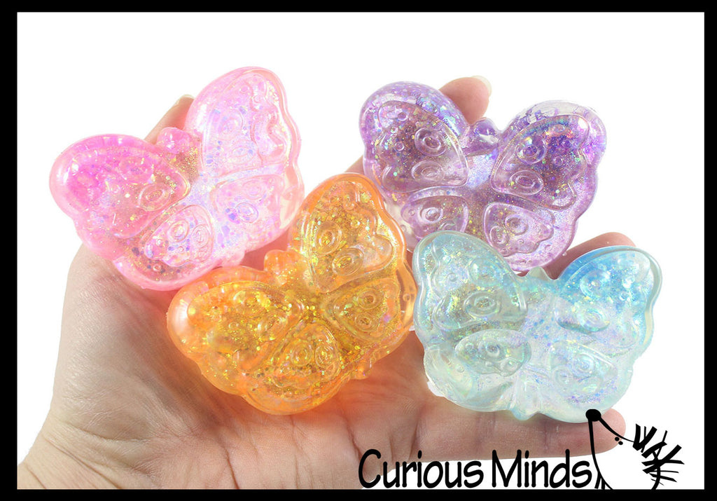 Butterfly Shaped Ball - Thick Glue/Gel Syrup Molasses Stretch Ball Maltose- Ultra Squishy and Moldable Slow Rise Relaxing Sensory Fidget Stress Toy