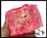 Sugar Cheese Cube Ball - Thick Glue/Gel Syrup Molasses Stretch Ball - Ultra Squishy and Moldable Slow Rise Relaxing Sensory Fidget Stress Toy Square