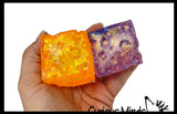 Sugar Cheese Cube Ball - Thick Glue/Gel Syrup Molasses Stretch Ball - Ultra Squishy and Moldable Slow Rise Relaxing Sensory Fidget Stress Toy Square
