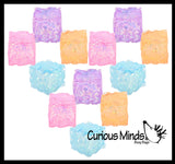 Sugar Cheese Cube Ball - Thick Glue/Gel Syrup Molasses Stretch Ball - Ultra Squishy and Moldable Slow Rise Relaxing Sensory Fidget Stress Toy Square