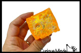 Sugar Cheese Cube Ball - Thick Glue/Gel Syrup Molasses Stretch Ball - Ultra Squishy and Moldable Slow Rise Relaxing Sensory Fidget Stress Toy Square