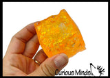 Sugar Cheese Cube Ball - Thick Glue/Gel Syrup Molasses Stretch Ball - Ultra Squishy and Moldable Slow Rise Relaxing Sensory Fidget Stress Toy Square