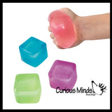 Sugar Ice Cube Ball - Solid Color Thick Glue/Gel Syrup Molasses Stretch Ball - Ultra Squishy and Moldable Slow Rise Relaxing Sensory Fidget Stress Toy Square Ice