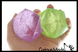 Sugar Polyhedron Diamond Shaped Ball - Glow in the Dark Thick Glue/Gel Syrup Molasses Stretch Ball - Ultra Squishy and Moldable Slow Rise Relaxing Sensory Fidget Stress Toy