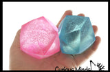 Sugar Polyhedron Diamond Shaped Ball - Glow in the Dark Thick Glue/Gel Syrup Molasses Stretch Ball - Ultra Squishy and Moldable Slow Rise Relaxing Sensory Fidget Stress Toy