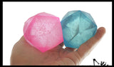 Sugar Polyhedron Diamond Shaped Ball - Glow in the Dark Thick Glue/Gel Syrup Molasses Stretch Ball - Ultra Squishy and Moldable Slow Rise Relaxing Sensory Fidget Stress Toy
