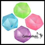 Sugar Polyhedron Diamond Shaped Ball - Glow in the Dark Thick Glue/Gel Syrup Molasses Stretch Ball - Ultra Squishy and Moldable Slow Rise Relaxing Sensory Fidget Stress Toy