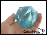 Sugar Polyhedron Diamond Shaped Ball - Glow in the Dark Thick Glue/Gel Syrup Molasses Stretch Ball - Ultra Squishy and Moldable Slow Rise Relaxing Sensory Fidget Stress Toy