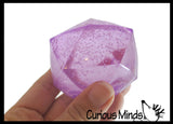 Sugar Polyhedron Diamond Shaped Ball - Glow in the Dark Thick Glue/Gel Syrup Molasses Stretch Ball - Ultra Squishy and Moldable Slow Rise Relaxing Sensory Fidget Stress Toy