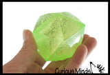 Sugar Polyhedron Diamond Shaped Ball - Glow in the Dark Thick Glue/Gel Syrup Molasses Stretch Ball - Ultra Squishy and Moldable Slow Rise Relaxing Sensory Fidget Stress Toy