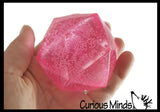 Sugar Polyhedron Diamond Shaped Ball - Glow in the Dark Thick Glue/Gel Syrup Molasses Stretch Ball - Ultra Squishy and Moldable Slow Rise Relaxing Sensory Fidget Stress Toy