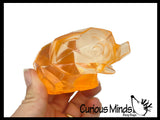 Sugar Diamond Faceted Zoo Animals Chunky Animal Sugar Ball - Thick Glue/Gel Stretch Ball - Molasses Syrup Ultra Squishy and Moldable Slow Rise Relaxing Sensory Fidget Stress Toy Maltose