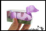 Sugar Dachshund Dog Ball Bag - Thick Glue/Gel Syrup Molasses Stretch Ball - Ultra Squishy and Moldable Slow Rise Relaxing Sensory Fidget Stress Toy Weiner Dog Pup