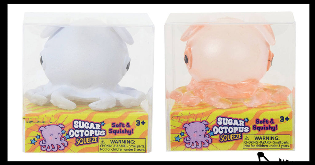 Octopus in Clear Box - Sugar Thick Glue/Gel Syrup Molasses Stretch Ball - Ultra Squishy and Moldable Slow Rise Relaxing Sensory Fidget Stress Toy
