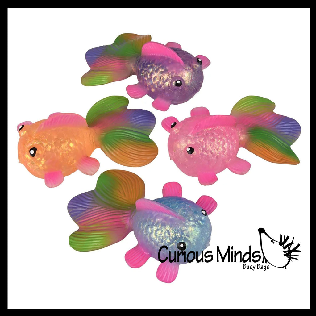 Sugar Gold Fish Shaped Ball - Thick Glue/Gel Syrup Molasses Stretch Ball - Ultra Squishy and Moldable Slow Rise Relaxing Sensory Fidget Stress Toy