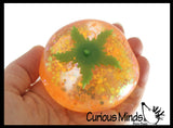 NEW - Fruit Sugar Ball - Strawberry, Orange, Banana Thick Glue/Gel Syrup Molasses Stretch Ball - Ultra Squishy and Moldable Slow Rise Relaxing Sensory Fidget Stress Toy