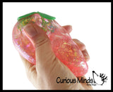 NEW - Fruit Sugar Ball - Strawberry, Orange, Banana Thick Glue/Gel Syrup Molasses Stretch Ball - Ultra Squishy and Moldable Slow Rise Relaxing Sensory Fidget Stress Toy