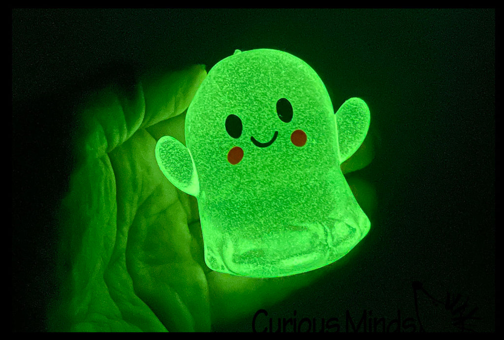 Ghost Glow in the Dark Sugar Ball - Thick Glue/Gel Stretch Ball - Molasses Syrup Ultra Squishy and Moldable Slow Rise Relaxing Sensory Fidget Stress Toy Halloween