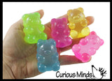 2" Gummy Bear Shaped Ball - Thick Glue/Gel Syrup Molasses Stretch Ball Maltose- Ultra Squishy and Moldable Slow Rise Relaxing Sensory Fidget Stress Toy